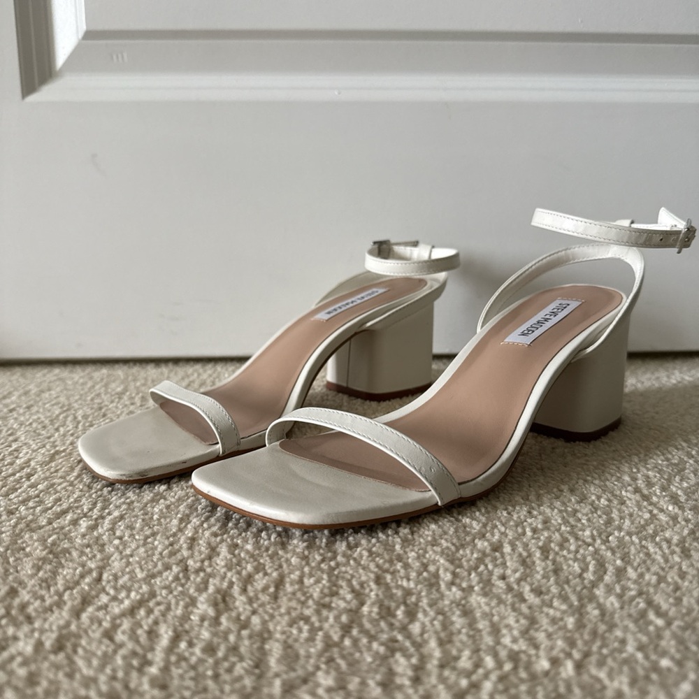 Steve Madden White Heeled Sandals
